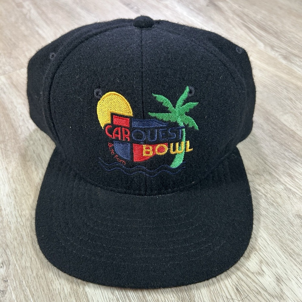 VTG 1997 Car Quest Bowl Snapback Hat Miami Virginia Mohr Black Wool Cap